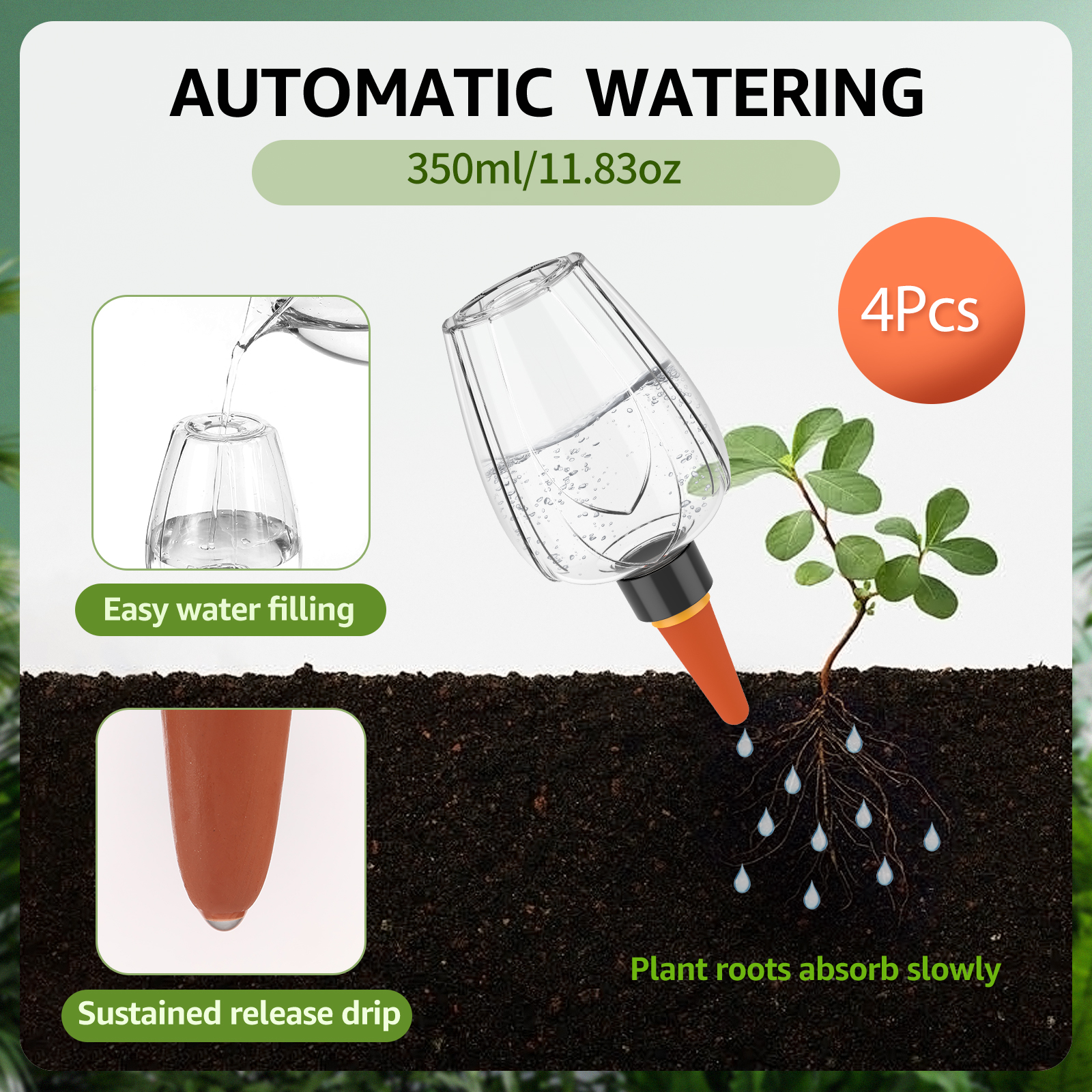 4Pcs Plant Watering Globe Clea - Plant Parent Kit のレビューと価格