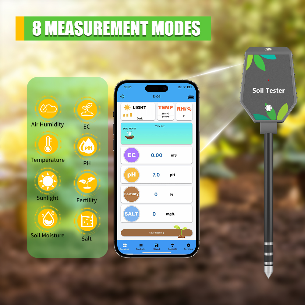 YAGO Bluetooth Soil Tester 8-i - Plant Parent App のレビューと価格