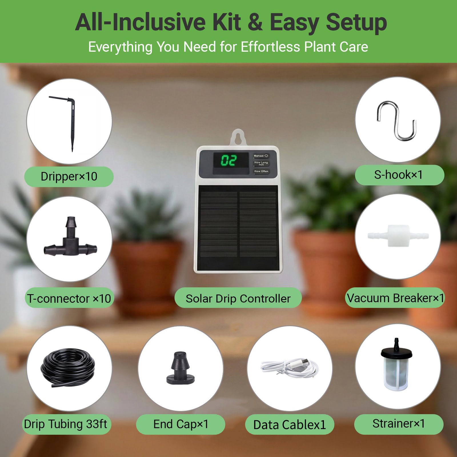 Upgraded Solar Drip Irrigation - Plant Parent Kit のレビューと価格